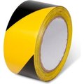 Top Tape And  Label. Global Industrial Striped Hazard Warning Tape, 2inW x 108'L, 5 Mil, Black/Yellow, 1 Roll 670651YB